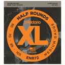 【返品種別A】□「返品種別」について詳しくはこちら□XL HALF ROUNDS (SEMI-FLAT WOUND)ハーフラウンドベース弦はピュアニッケルの巻き線をワウンドし、高精度な研磨施工で、フラットな表面に仕上げました。柔軟性に富んだ、ラウンドワウンド弦ならではの音色を響かせます。■　仕　様　■Long1st：0.0502nd：0.0703rd：0.0854th：0.105[ENR72]ダダリオ楽器・レコーディング＞ギター/ベース＞弦＞エレキベース弦