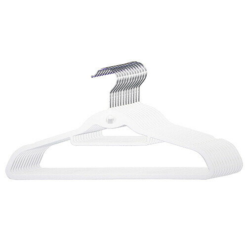 シンコハンガー シャツハンガーフロッキー 12本組(ホワイト) 61305 フロッキー加工で、洋服がずれ落ち..