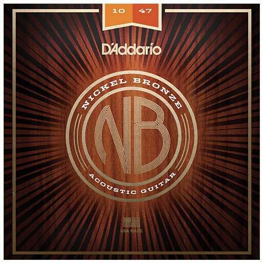 【返品種別A】□「返品種別」について詳しくはこちら□NICKEL BRONZEギター固有のキャラクターをハイライトし、その楽器の自然な周波数の音色を奏でます。「ニッケルブロンズ弦」は鮮明さ、共鳴、レスポンスをあわせもち、突出して調和が取れていて豊かな倍音を奏でます。この非コーティングのプレミアム弦の芯弦には、D'Addario独自の代表的な高炭素カーボン「NY STEEL」を採用しており、チューニングの安定感と強度が従来の弦より向上したことを実感いただけます。■　仕　様　■Nickel Bronze Acoustic Guitar Strings Extra Light1st：0.0102nd：0.0143rd：0.0234th：0.0305th：0.0396th：0.047[NB1047]ダダリオ楽器・レコーディング＞ギター/ベース＞弦＞アコースティックギター弦＞アコースティックギター弦 10-47