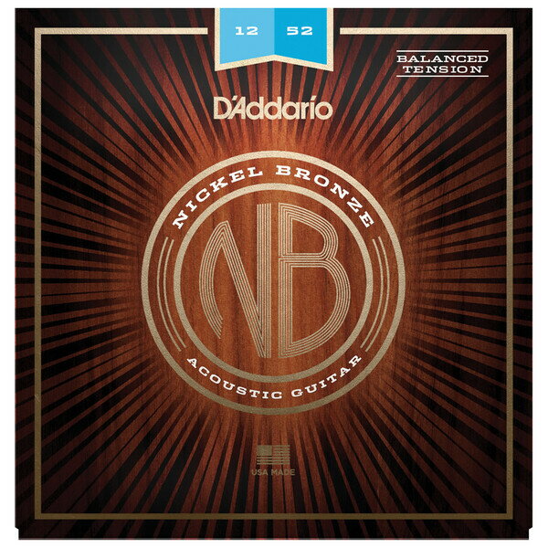 NB1252BT ダダリオ アコースティックギター弦（Nickel Bronze Set Balanced Tension Light .012-.052） D 039 Addario NICKEL BRONZE