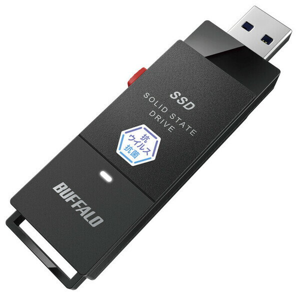 BUFFALO （バッファロー） USB 3.2(Gen 1)対応 抗ウイルス・抗菌対応 外付けポータブルSSD 1.0TB(ブラック) SSD-PUTV…