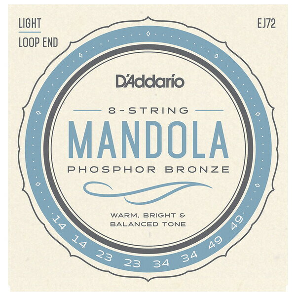 EJ72 ダダリオ マンドリン弦（Phosphor Bronze Mandola Strings Light 14-49） D'Addario　Mandolin Family