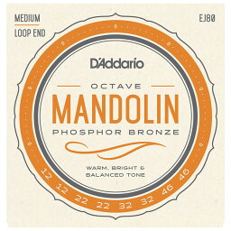 EJ80 ダダリオ オクターブマンドリン弦（Phosphor Bronze Octave Mandolin Strings Medium 12-46） D'Addario　Mandolin Family