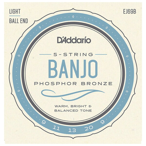 EJ69B ꥪ Х󥸥硼5-String Ball-End Banjo Phosphor Bronze Light 9-20 D'AddarioPHOSPHOR BRONZE