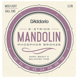 EJ70 ダダリオ マンドリン弦（Ball End Medium/Light 11-38） D'Addario　Mandolin Family