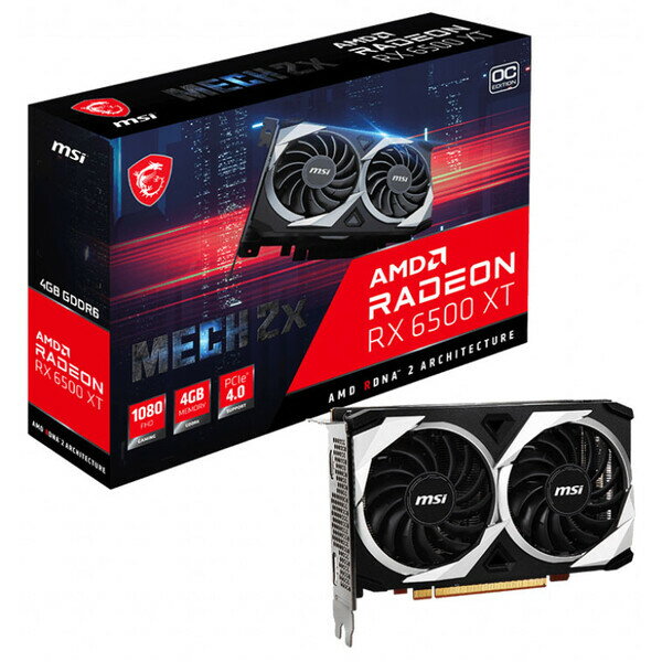 MSI Radeon RX 6500 XT MECH 2X 4G OC / PCI Express 4.0 グラフィックスボード