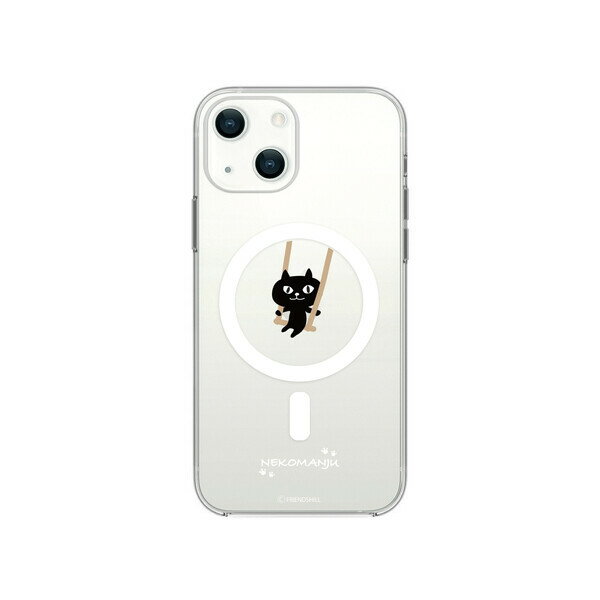 樂天商城 - abbi MagSafe対応 iPhone 13 mini（5.4インチ）用 背面カバー型 ハイブリッドクリアケース ネコマンジュウ（ブランコ） ABF21699I13MN