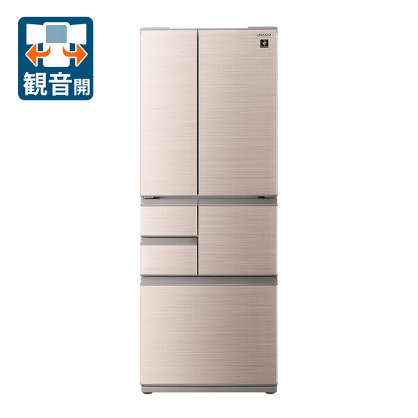 （標準設置料込）冷蔵庫　シャ−プ　大型 SJ-X506J-T シャープ 502L 6ドア冷蔵庫（シャインブラウン） SHARP [SJX506JT]