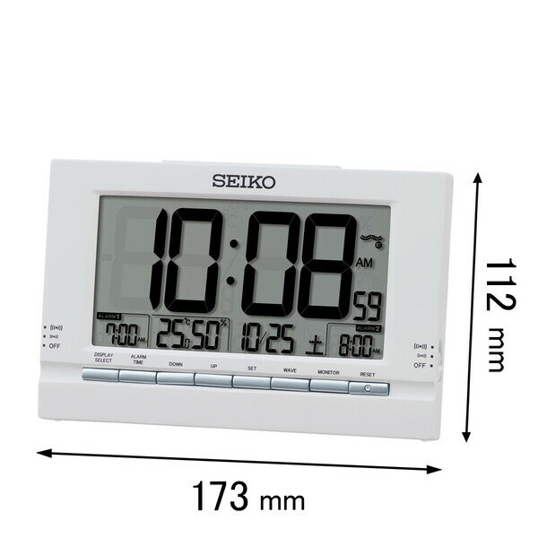 セイコー 電波目覚まし時計 SEIKO 温度湿度付き電波目ざまし時計 SQ-323-W [SQ323W]【返品種別A】