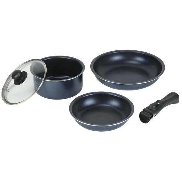 パール金属 【IH対応】クックウェア 5点セット HB-6002 PEARL スタックアルファ ダイヤモンドコート [HB6002パル]