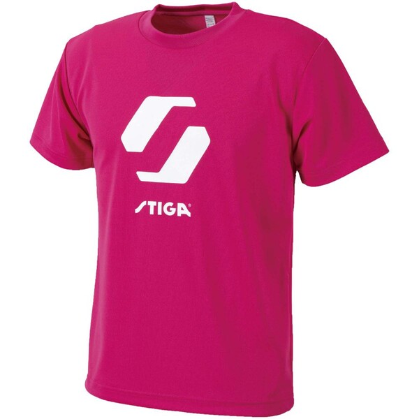 STJ-1805080705 STIGA(スティガ) ユニセックス STIGAロゴTシャツ JP-I(ホットピンク・サイズ:M)