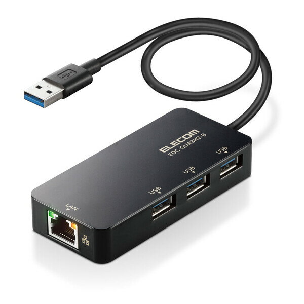 쥳 USB-A 1GbpsͭLANץUSBϥդ(֥å) EDC-GUA3H2-B