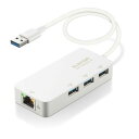 エレコム USB-A 1Gbps有線LANアダプター［USBハブ付き］(ホワイト) EDC-GUA3H2-W