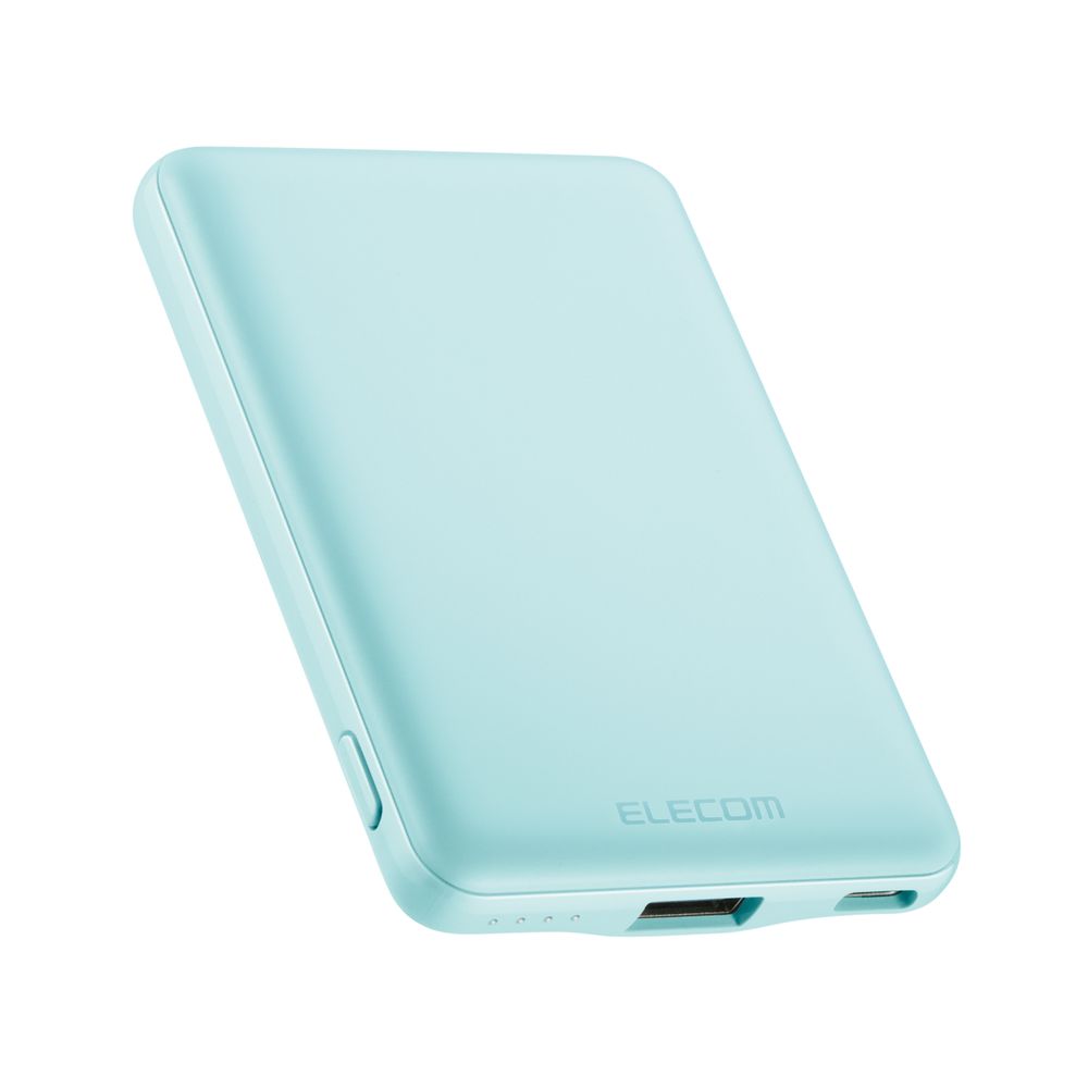 エレコム モバイルバッテリー 5000mAh 12W 入力(Type-C×1) 出力(Type-C×1/USB-A×1) おまかせ充電対応 コンパクト(ブルー) DE-C37-5000BU