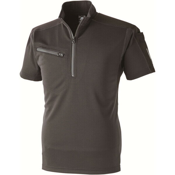 1721-34-6L シーズクラブ 1721 ZIP半袖ポロ(チャコールグレー 6L) C's CLUB