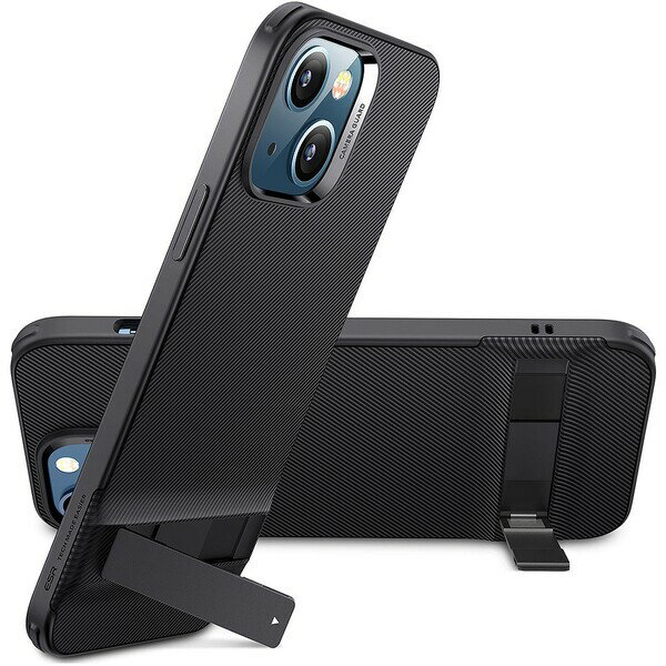 ESR iPhone 13（6.1インチ）用 メタルキックスタンドケース（ブラック） Air Shield Boost Case ESR025