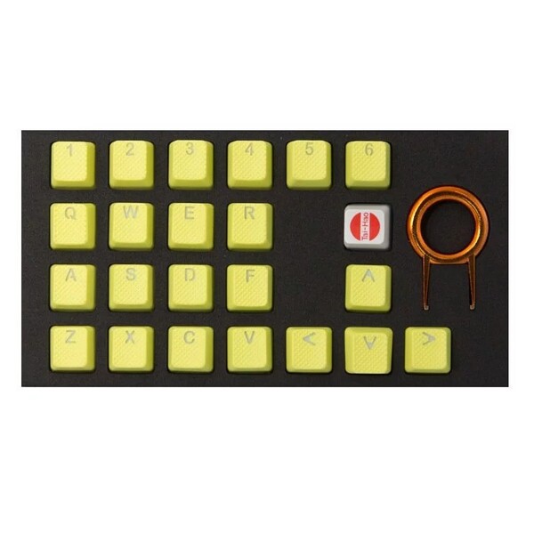 Tai-Hao（タイハオ） ゲーミングラバーキーキャップ 22キー バックライト透過（ネオンジンクイエロー） 22keys Rubber Gaming Backlit Double Shot Keycap set- Cherry MX - Neon Zinc Yellow RUBBERKEYCAPYELLOW22