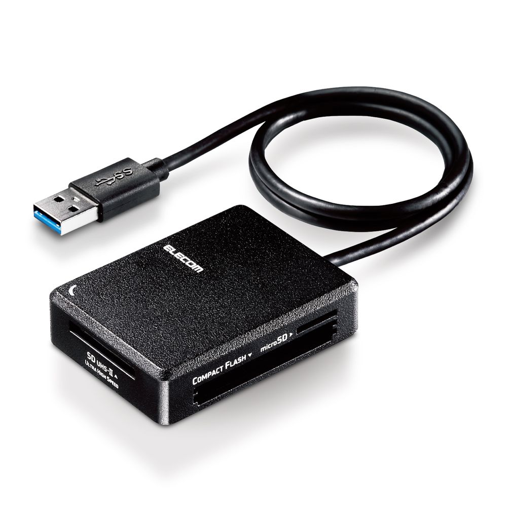 MR3-C402BK エレコム USB3.0対応カードリーダー SD+microSD+MS+CF対応 ケーブル50cm付 USB-A（ブラック）