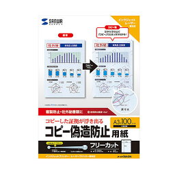 サンワサプライ マルチタイプコピー偽造防止用紙（A3・100枚入り) JP-MTCBA3N