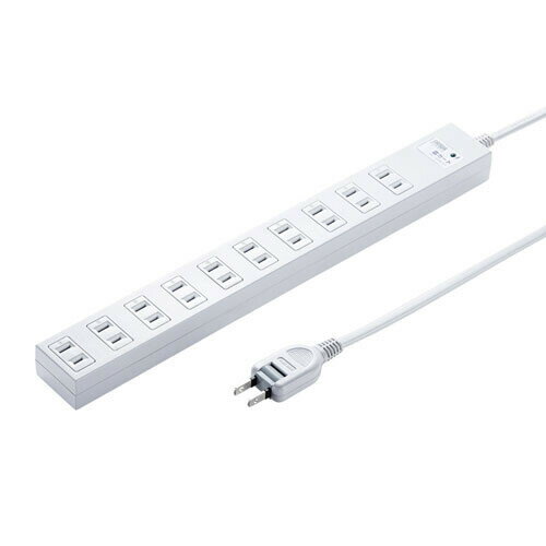 サンワサプライ 雷ガードタップ（2P・10個口・3m） TAP-SP217-3 [TAPSP2173]