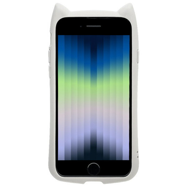 乐天商城 - ラスタバナナ iPhone SE（第3世代/第2世代）/8/7用 猫耳ハイブリッドケース GLASS（グレー） 6831IP247HB