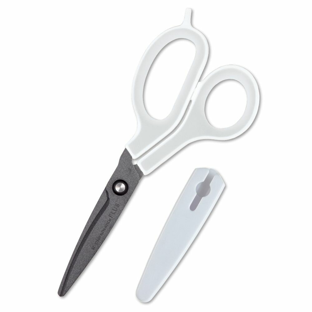 プラス はさみ フィットカットカーブ フッ素コート(ホワイト/グレー) SC-175AF(34524)