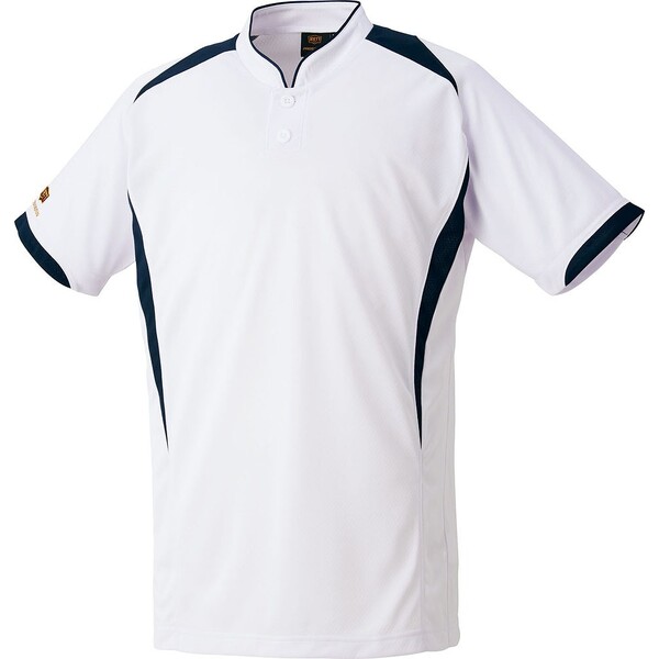 Z-BOT831-1129-3XO ゼット プロステイタス ベースボールシャツ（ホワイト×ネイビー・サイズ：3XO） ZETT