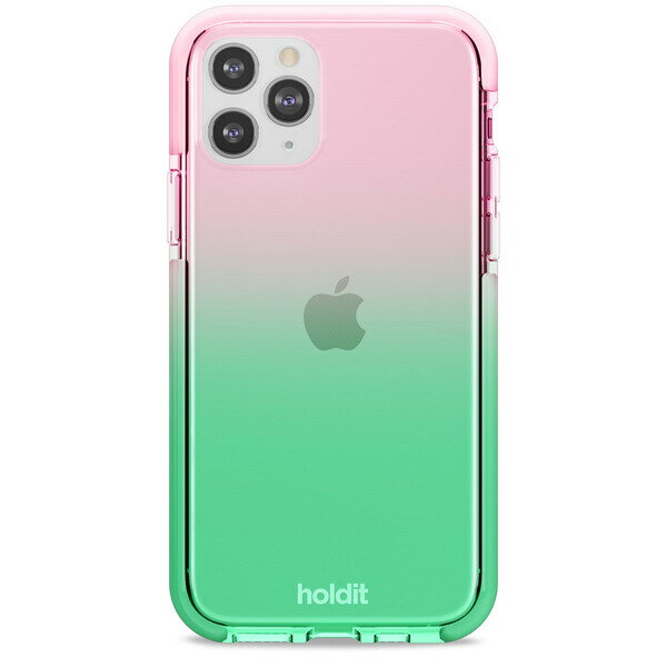 ホールディット スマホケース レディース Holdit（ホールディット） iPhone11 Pro用 Seethru クリアケース （グラスグリーン/ブライトピンク） Holdit 15435