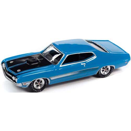 JOHNNY LIGHTNING 1/64　1971 フォード トリノ コブラ グラバーブルー/ブラック ミニカー