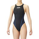 アリーナ ガールズ用 競泳水着 ハイカット(ブラック・サイズ:140cm) ARN1021WJ-BKBU-140 【FINA承認】 arena アクアアドバンスト ジュニアリミック クロスバック|詳細画像