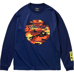 SMT211030-5400-S スポルディング ロングスリーブTシャツ マルチカモボール（ネイビー・サイズ：S） SPALDING