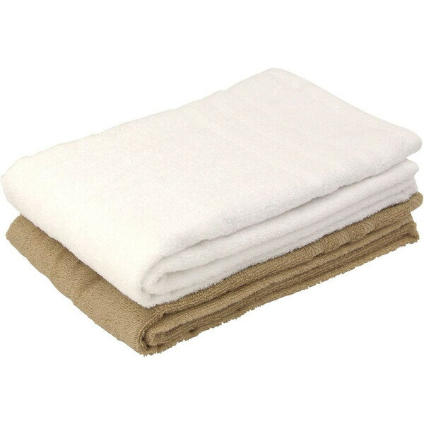 林(Hayashi) バスタオル トゥモローカラー(ホワイト×ベージュ) 60×120cm【色違い2枚セット】 BI701628 [BI701628]