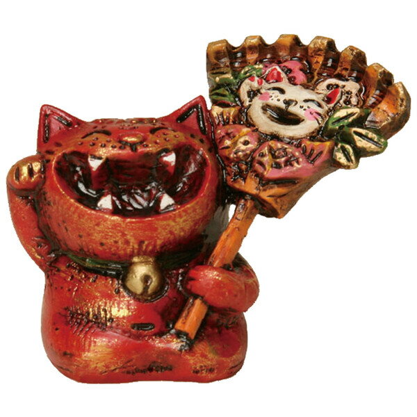 京都 リュウコドウ (小)オニ猫 熊手 018-0196 [0180196リユウコドウ]