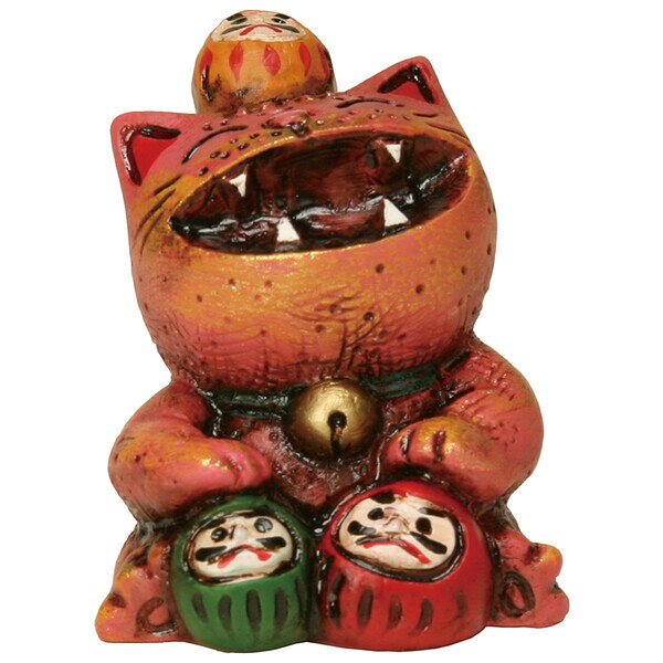 京都 リュウコドウ (小)オニ猫 ダルマ 018-0197 [0180197リユウコドウ]