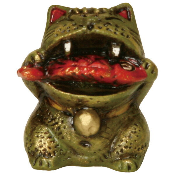 京都 リュウコドウ (ミニ)オニ猫 鯛くわえ 018-0201E [0180201Eリユウコドウ]