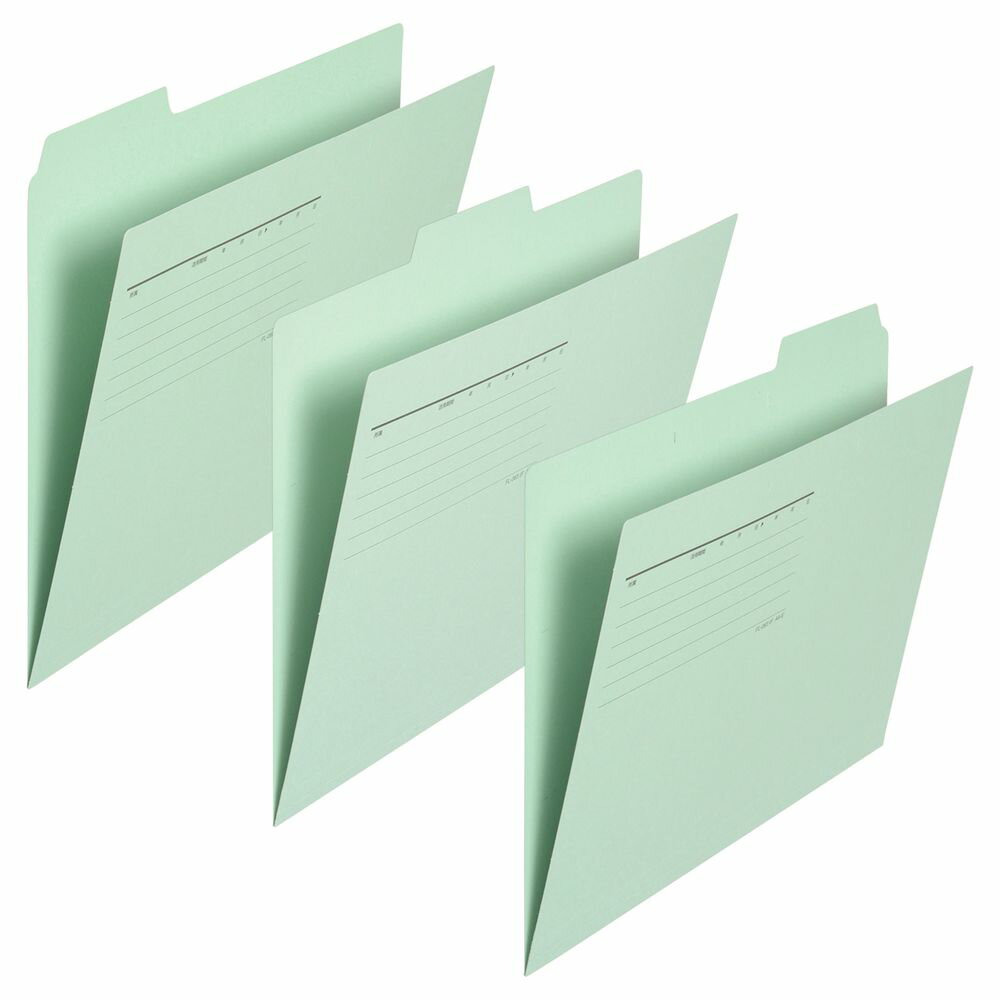 プラス カットフォルダー A4マチなし 3山（ブルー） FL-063IF(87205)