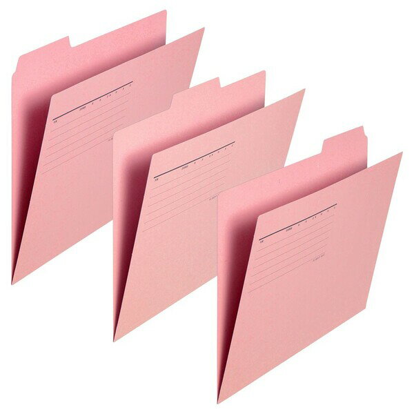プラス カットフォルダー A4マチなし 3山（ピンク） FL-063IF(87208)