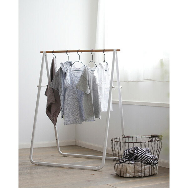 アイリスオーヤマ ナチュラル物干し ベーシック ロータイプ(幅76.5×奥行50.5×高さ97.5cm) NRMH-770B IR..