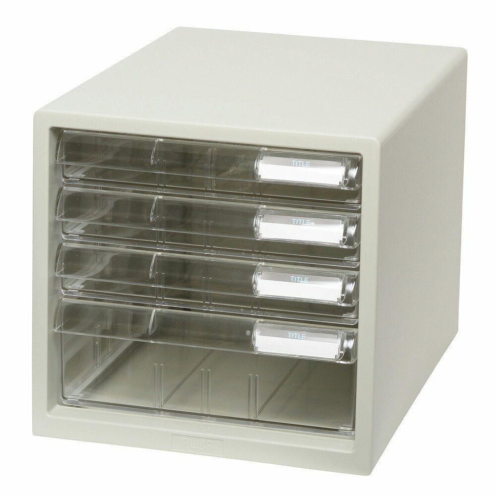 Desk Tray - プラス レターケースA4判縦型(LC-Aタイプ)（浅型3段・深型1段） LC-113A(16088)