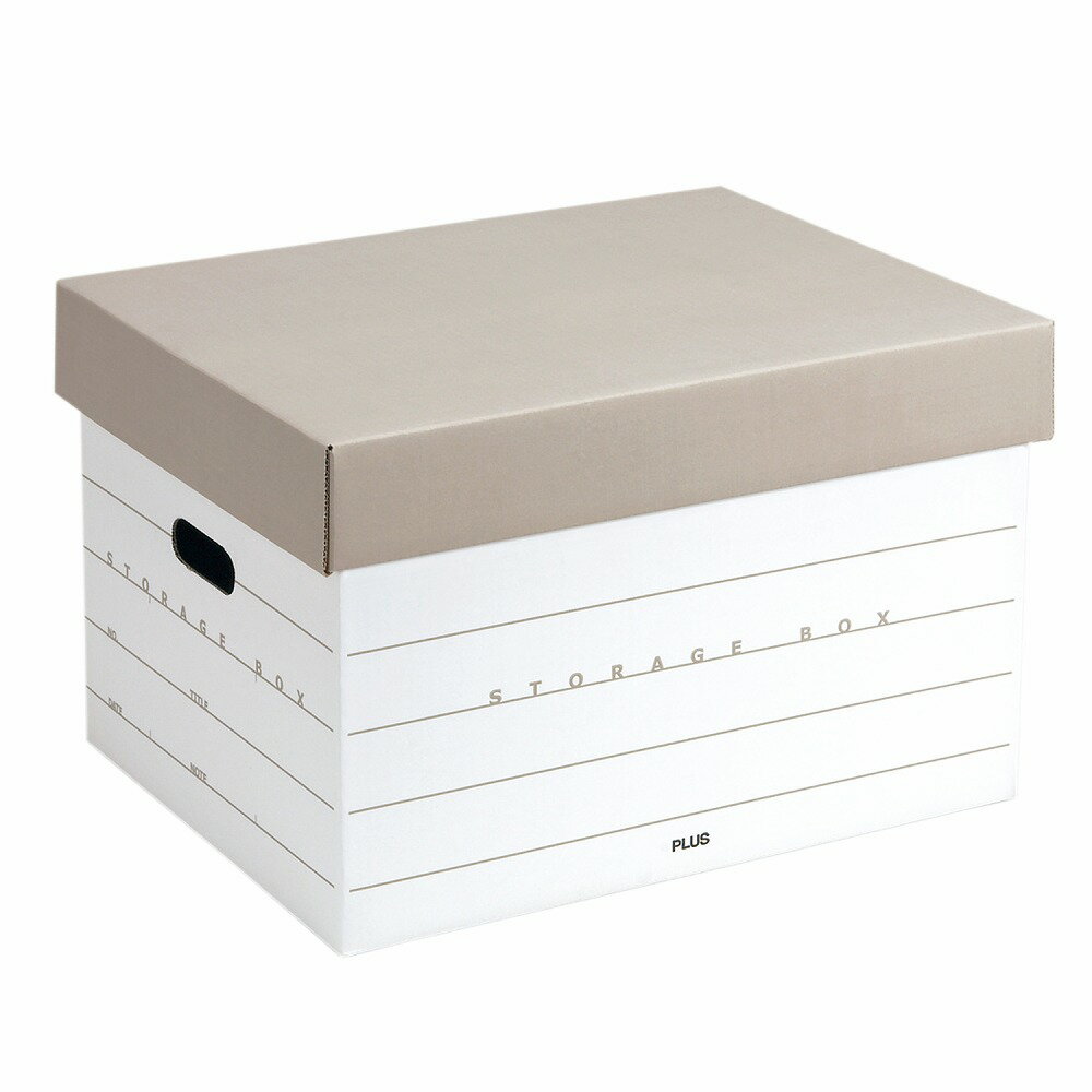 プラス ストレージボックス フタ付き 分離タイプ（グレー） DN-245(40044)