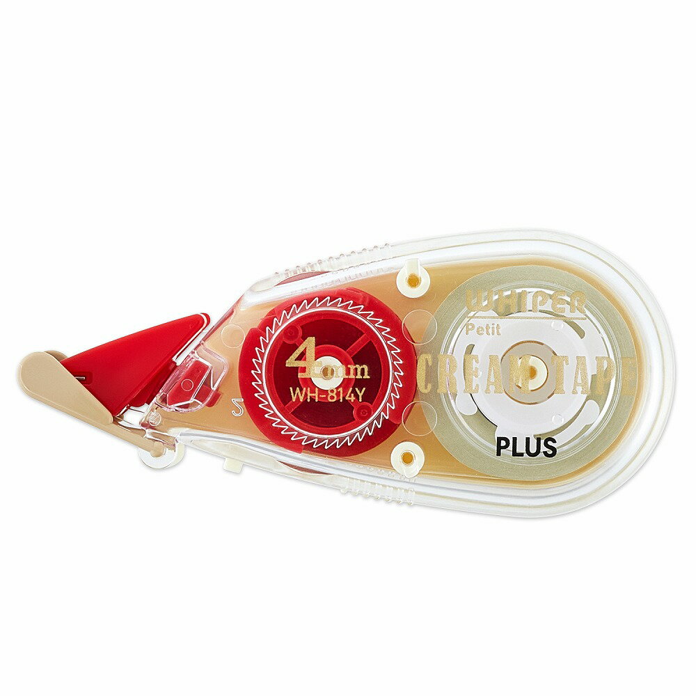プラス 修正テープ ホワイパー プチ クリームテープ 4mm幅 (6m)（レッド） WH-814Y(51642)