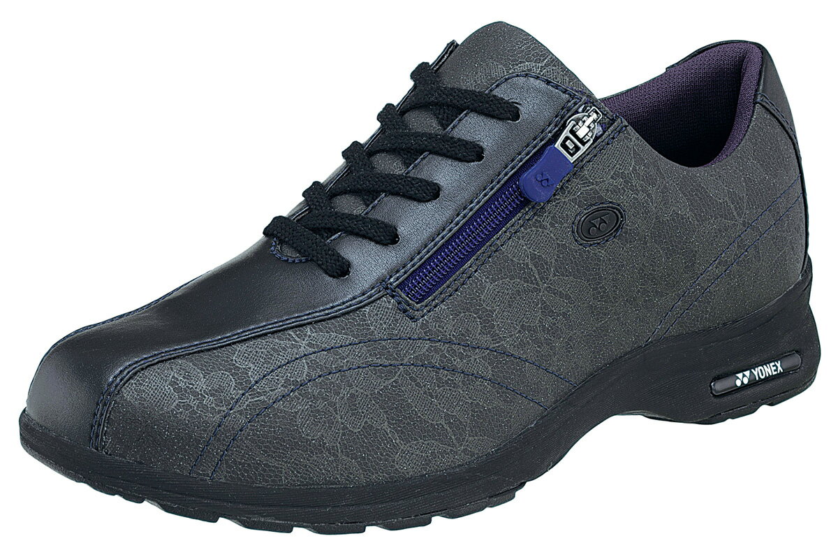 SHW-LC30W ヨネックス レディース ウォーキングシューズ (ブラック/パープル・23.5cm) YONEX CASUAL WALK パワークッションLC30W