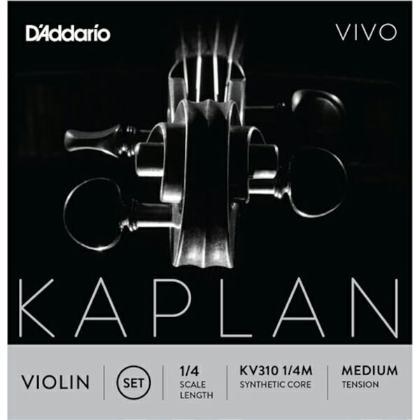 【返品種別A】□「返品種別」について詳しくはこちら□※画像はイメージです。Kaplan Vivo Violin Strings今までにない美しさと力強さを兼ね備えたプロフェッショナルモデルです。Kaplan Vivoはドラマチックかつクリアで品のあるダークな音色が特徴。幅広く色鮮やかな音の表現と素晴らしい弾き心地を持ち合わせています。■　仕　様　■KV310 1/4M KAPLAN VIVO SET MED[KV31014M]ダダリオ楽器・レコーディング＞楽器アクセサリー＞弦＞バイオリン弦