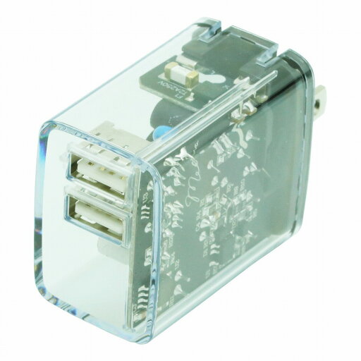 インプリンク IC付きクリアAC充電器 USB-A×2ポート 同時充電対応SMART 2.4A MELIA(クリア) IMAC2UA24CL インプリンク IC付きクリアAC充電器 USB-A×2ポート 同時充電対応SMART 2.4A MELIA(クリア) IMAC2UA24CL