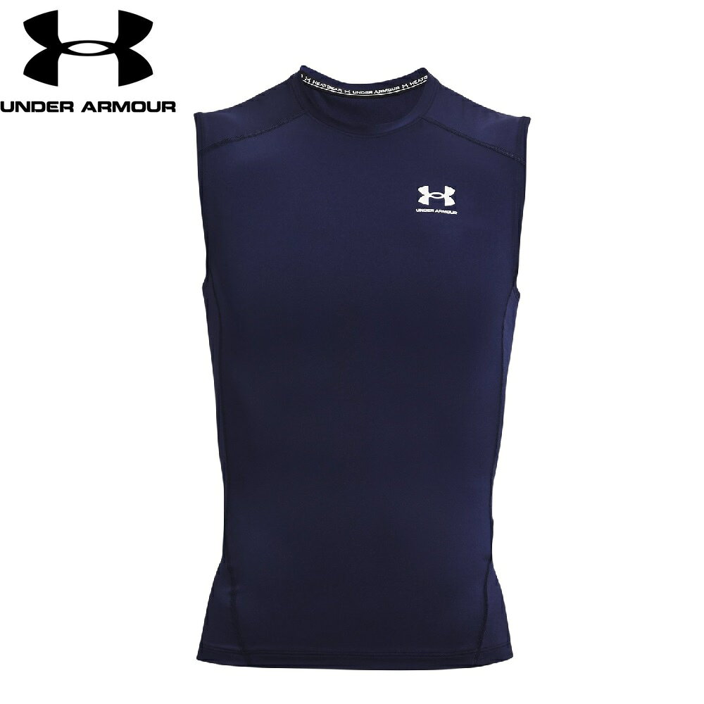 アンダーアーマー ヒートギアアーマー コンプレッション スリーブレス シャツ（Midnight Navy / White・サイズ：LG(L)） 1361522-410-LG UNDER ARMOUR UA メンズ