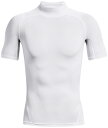 トレーニング トップス 男性用 1372586-100-XL アンダーアーマー ヒートギアアーマー コンプレッション モック ショートスリーブシャツ(White...