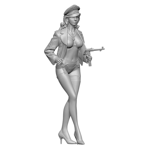 【返品種別B】□「返品種別」について詳しくはこちら□2022年11月 発売※画像はイメージです。実際の商品とは異なる場合がございます。【商品紹介】ソルモデル 1/20 将校服を羽織ったリンダ 将校帽バージョンです。将校服の上着とMP40サブマシンガンを携えて警戒するドイツ軍女性将校を1/20スケールで再現したフィギュアです。頭に将校帽を被る律義さを持ちながらそれ以外は時間が無かったのかかなりラフな格好をしています。戦闘機や爆撃機の機首に描かれるノーズアートか雑誌のピンナップガールを立体化したものと考えるとこの装いも納得の姿かと思います。レースのモールドや上着の紋章など細部のディテールも非常に良く再現されています。また大き過ぎず小さ過ぎずの手頃なサイズのフィギュアなので入門編的なキットとしてお勧めできます。【商品仕様】1/20スケール未塗装組立キットレジン製模型＞プラモデル・メーカー別＞海外メーカー4＞その他