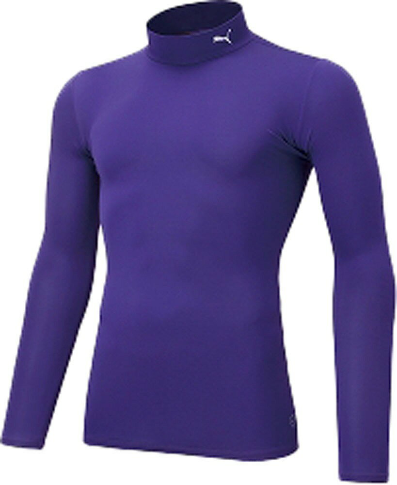 プーマ コンプレッション ジュニア モックネック 長袖シャツ（プリズムバイオレット/プーマホワイト・..