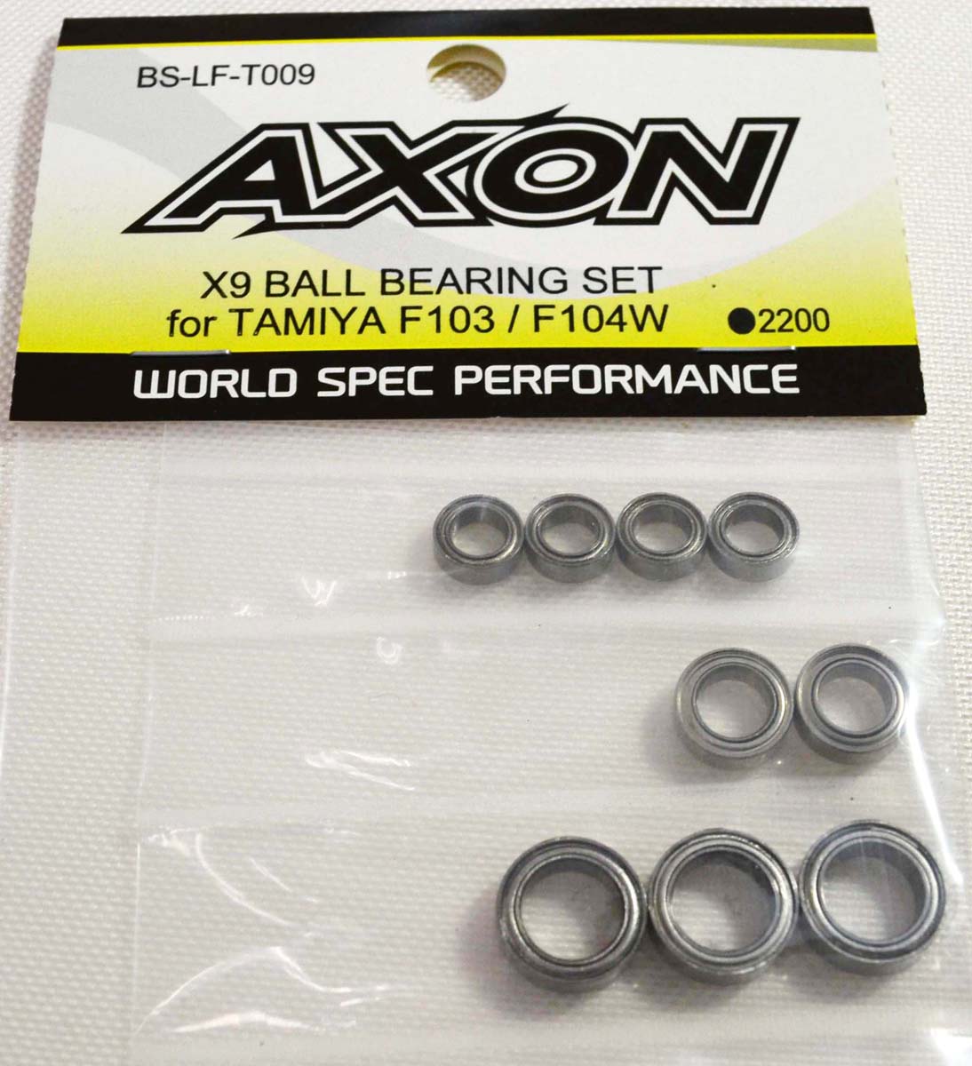 AXON X9 BALL BEARING SET for F103 / F104W【BS-LF-T009】 ラジコンパーツ