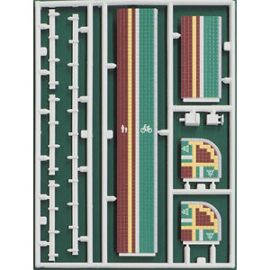 Nゲージ 着色済み 舗道 レッド+グリーン・自転車用道路標識 2540 鉄道模型用品